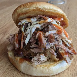 a pulled pork sandwich