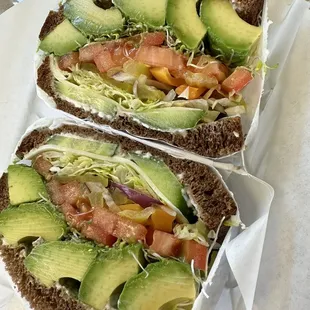 Dancing avocado sandwich