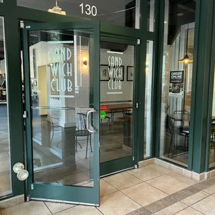 the entrance to the restaurant