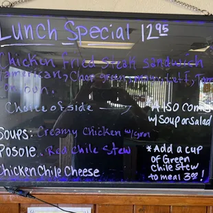 Daily specials posted here