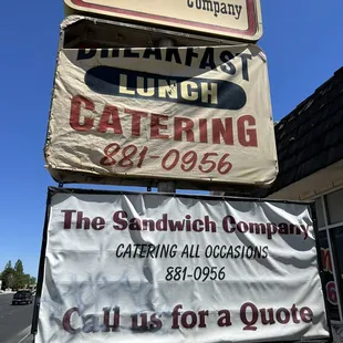 Sign facing south