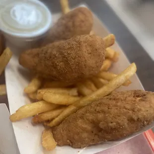 Chicken tenders and fries