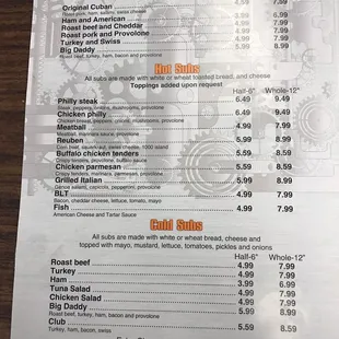 Menu page 1