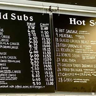Menu board