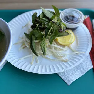 a plate of food on a tray