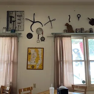 a variety of items on the wall