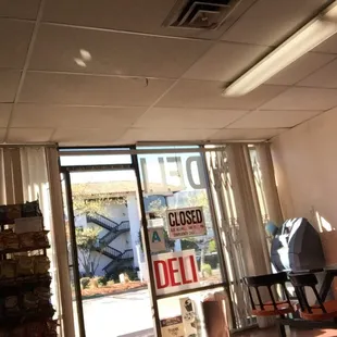 the open door to the deli