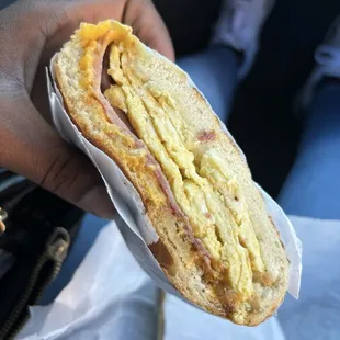 Ham Egg and Cheese Sandwich (Kaiser roll)