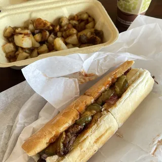 Barbecue Smoked Beef Brisket on Ciabatta Lunch