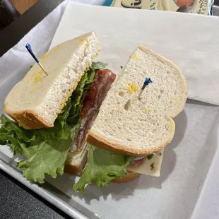 Club sandwich on sourdough