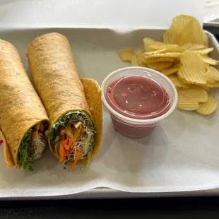 Pecan, chicken wrap. A lot of food there.