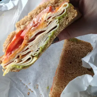 Got the chicken Avocado for lunch with Cheddar and Tomato. It was super tasty. Service was ok. I will for sure come back.