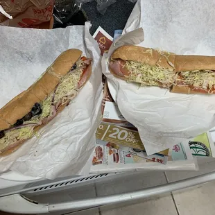 Italian Sandwich and New York Club Sandwich from the sandwich shoppe in apache junction