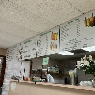 Counter &amp; menu