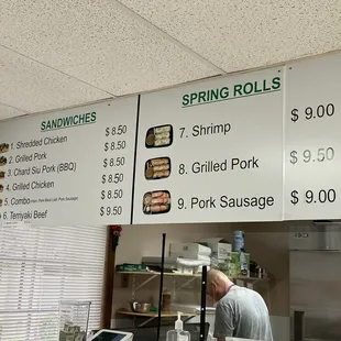 Sando &amp; roll menus