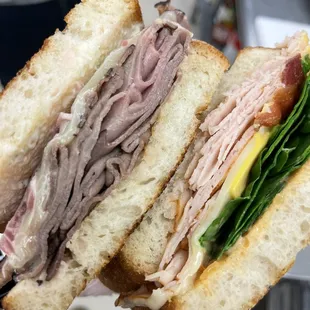 There Beefy Horsey on the left and the Turkey Spinach Melt on the right.