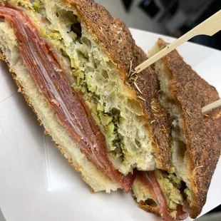 a cut in half sandwich