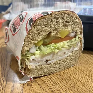 a sandwich cut in half
