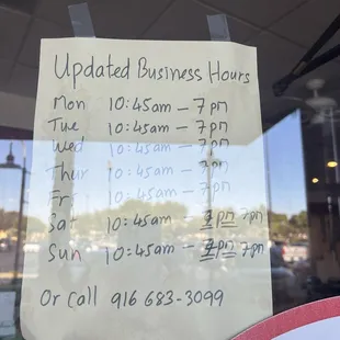 new hours