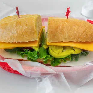 #10) The Hippie Dippity
Vegetarian &amp; Cold Sandwich. Choice of cheese, avocado, cucumber &amp; veggies.