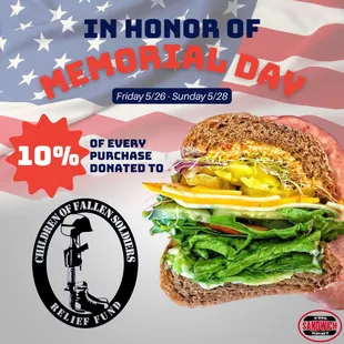 Come support &quot;Children of Fallen Soldiers&quot; while enjoying a tasty sandwich and beverage.