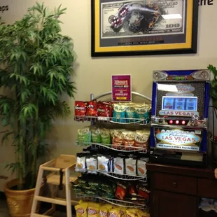 non functional slot machine , only jackpot here is the sandwich variety !