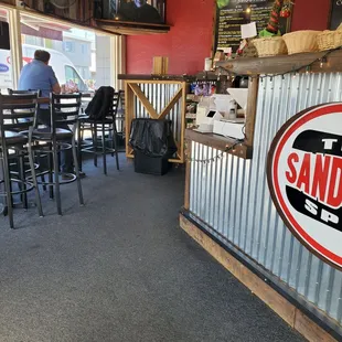 a man sitting at the counter