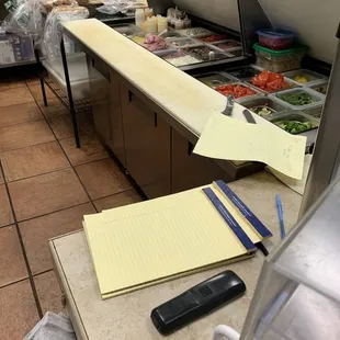 The prep area...