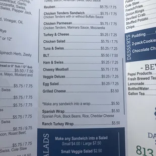 menu