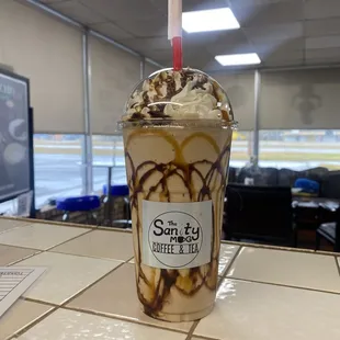 Frozen Mocha with Caramel and Chocolate Drizzle