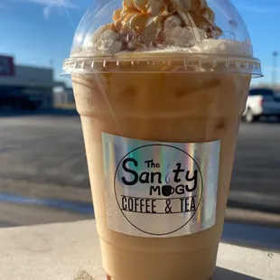 Sanity Mocha! Decaf and sugar free available! As well as milk substitutes.