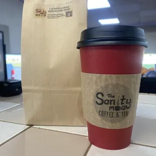 1lb bag of beans and some hot brew