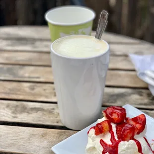 a piece of cake and a cup of coffee
