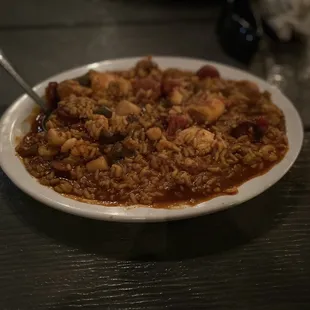 a bowl of chili and beans