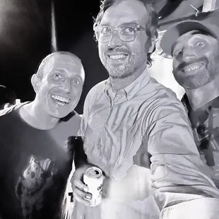 World famous Jonah Ray flanked by Bigfoot hunters HAL BADAL and Craig Phillippe, disrespectively.