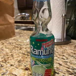 a bottle of ramune