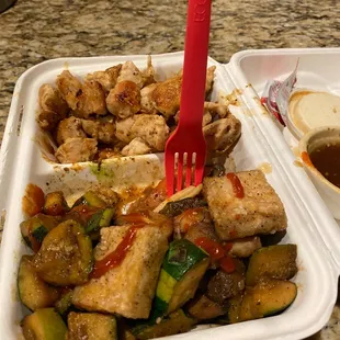 Chicken with tofu and all veggies