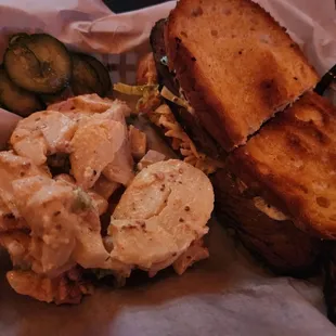 The Milwaukee Melt Sandwich with BBQ Potato Salad