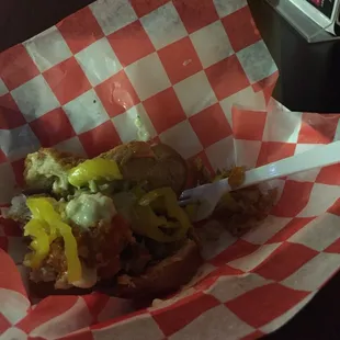 Ocean Blue Flllet sandwich, only one slice of bread