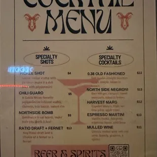 Cocktail Menu