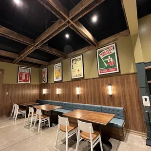 The sitting area next to the cafe had great Nebraska football memorabilia