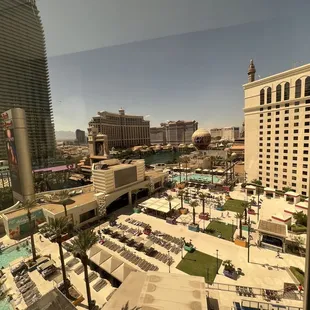 The two pools and the wave area.  The view from our room ..