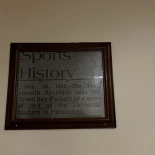 sports history on the wall