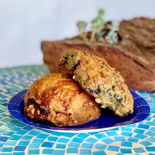 Top: Lemon/Blueberry Scone *limited time - Very Good!  Bottom: Raspberry/Chocolate Scone - Excellent!