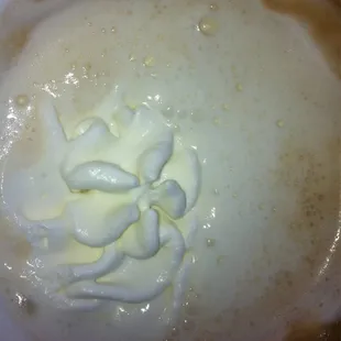 Latte with whip....yum!