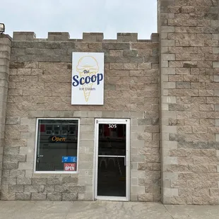 the front of the building