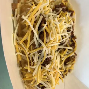 Chili cheese waffle dog