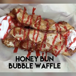 Strawberry Cheesecake Honey Bun Bubble waffle