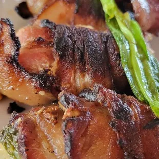 Chef special jalapeño poppers wrapped I'm bacon