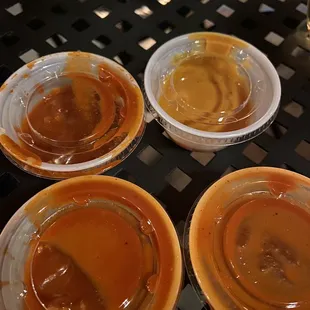 Some of their BBQ sauces! I believe they have 6 and a nice variety between hot, mild, vinegary.